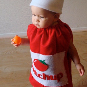 Baby Costume Ketchup Costume Halloween Costume Toddler Infant Newborn Costume Boy Costume Sibling Costume Fast Food Costume Condiment Funny image 5