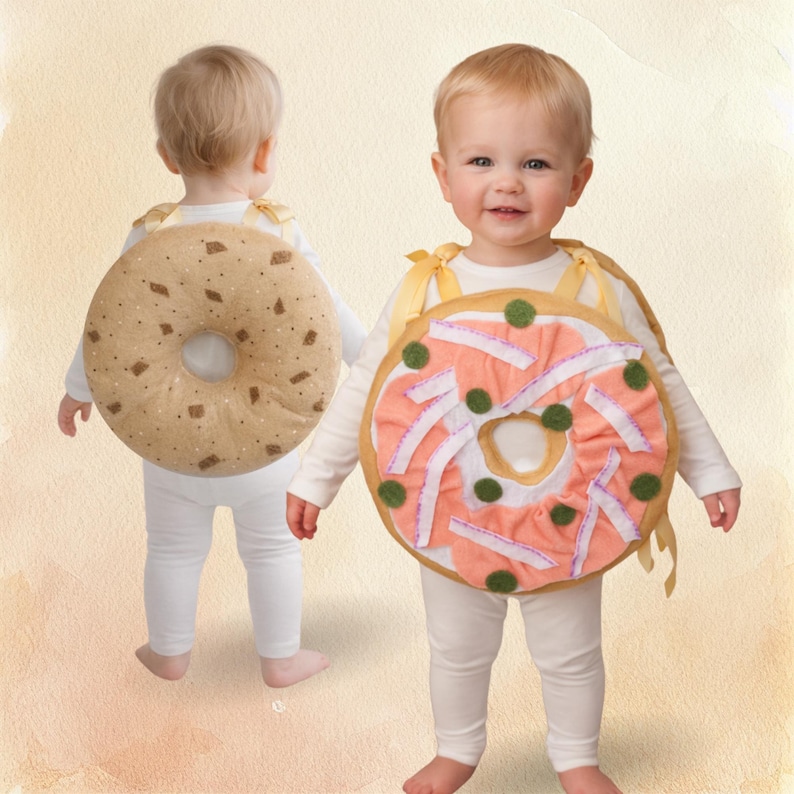 Everything Bagel & Lox Costume: Felt Food, Purim Accessory Bild 1