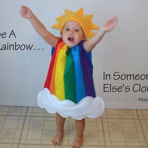 Baby Rainbow and Cloud Costumes Halloween Twin Costume Couples Infant Toddler Purim Photo Prop Carnival Fancy Dress Rainbow Costume Group image 2