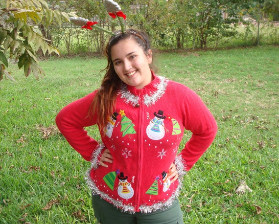 snowman cardigan