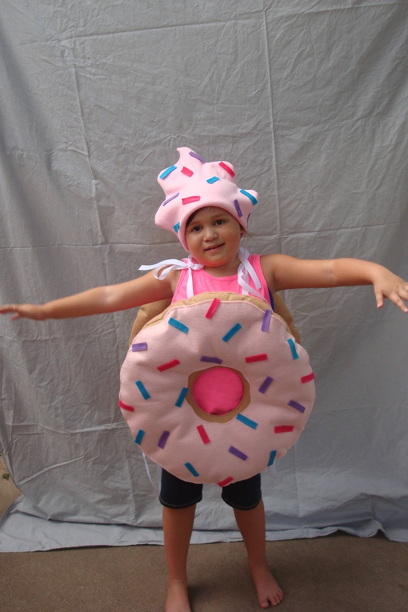 Kids Doughnut Costume Donut Costume Icing Sprinkles Girls Costume Boys Costume Food Costume Breakfast Toddler Baby Infant Adult Teen Dunkin