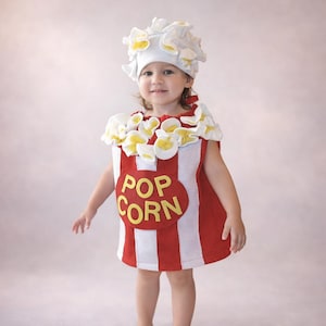 Baby Popcorn Costume | Sensory Friendly Felt Outfit with Fleece Hat image 3