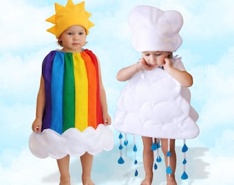 Rainbow and Cloud Twin Costume - Infant, Toddler Halloween Dress Up