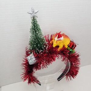 Dinosaur Christmas Headband Tacky Christmas Ugly Christmas Party Ugly Xmas Accessory Christmas Funny Headband Ugly Tacky Tyrannosaurus Rex image 2