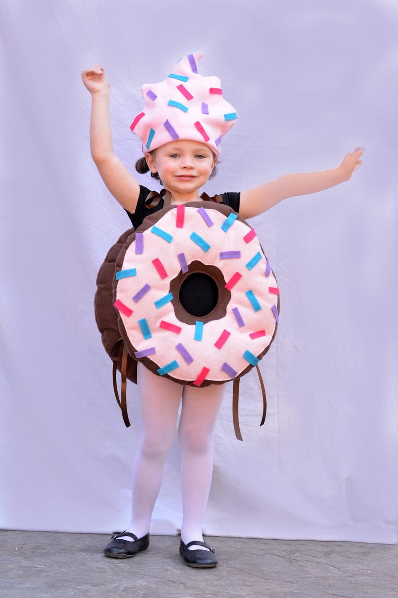 Kids Doughnut Costume Donut Costume Icing Sprinkles Girls Costume Boys Costume Food Costume Breakfast Toddler Baby Infant Adult Teen Dunkin