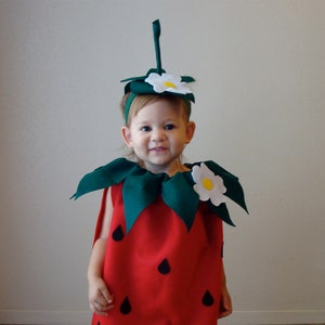 Strawberry Baby Costume for Baby Costume for Infant Strawberry Costume Halloween Baby Costume Toddler Family Costume image 2