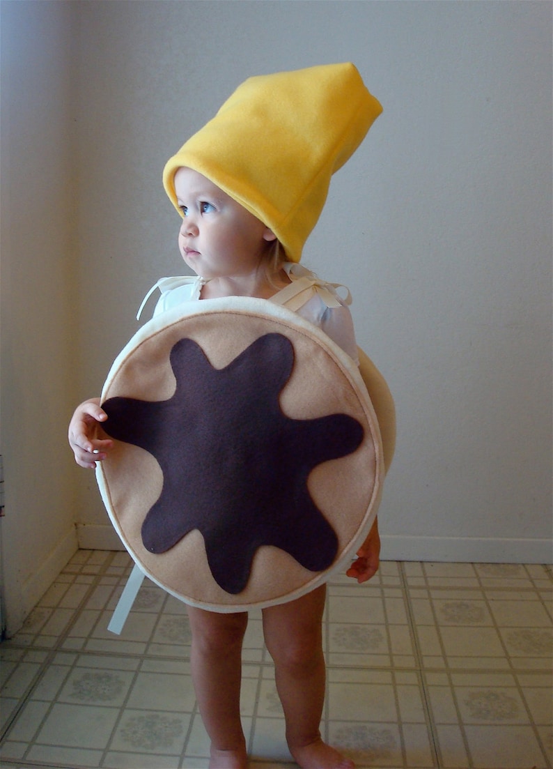 Kids Costume Childrens Costume Pancake Halloween Costume Pancakes with Syrup and Butter Carnaval Carnival Karneval Purim Fancy Dress zdjęcie 1