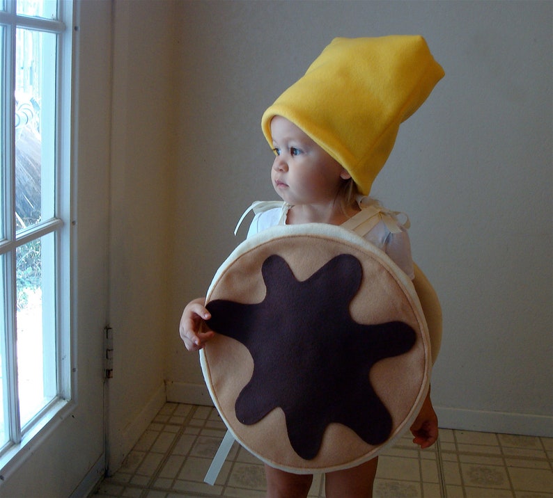 Kids Costume Childrens Costume Pancake Halloween Costume Pancakes with Syrup and Butter Carnaval Carnival Karneval Purim Fancy Dress image 2