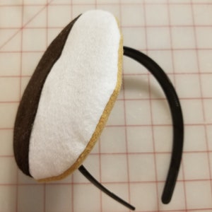 Black and White Cookie Headband Purim Costume Jewish Hair Accessory Costume Accessory Passover Hanukkah Party Costume Hair Clip Barrette Pin image 4