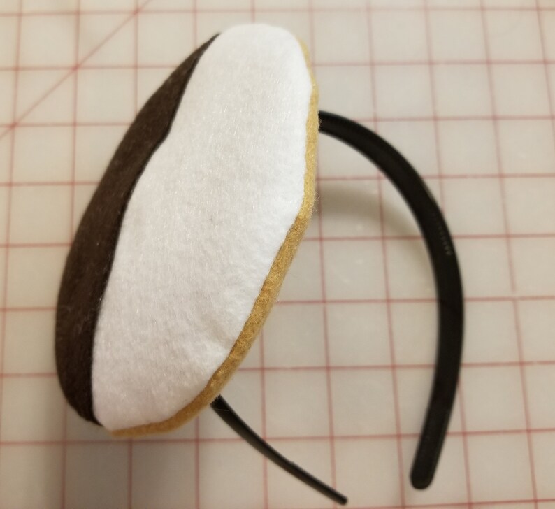 Black and White Cookie Headband Purim Costume Jewish Hair Accessory Costume Accessory Passover Hanukkah Party Costume Hair Clip Barrette Pin image 4