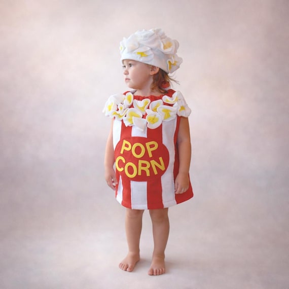 Dress Up America Popcorn-Kostüm Für Kinder – Unisex Mit Tunika Und Hut, Ideal Für Halloween & Karneval