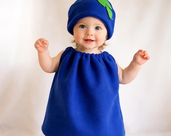 Baby Blueberry Costume with Hat, Handmade Halloween Dress-Up