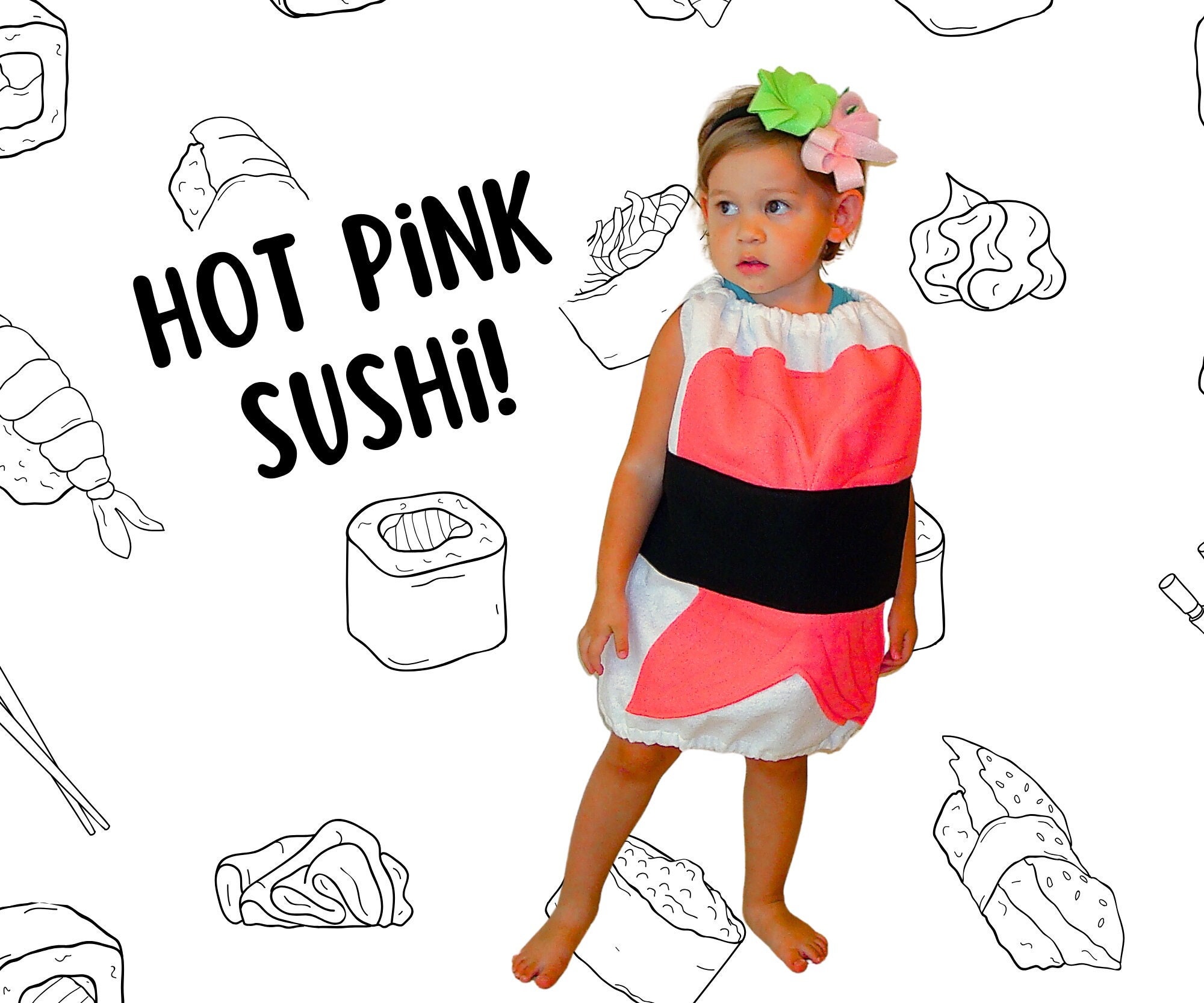 TheCostumeCafe DIY Sushi Costume Do It Yourself Halloween Costume Kit for Babies Kids Adults Easy Costume for Halloween Purim Costume Carnival Costume DIY