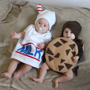 Baby Twin Costumes Milk Cookie Halloween Infant Toddler Newborn Halloween Costume Milk Carton Carnival Purim Fancy Dress Food Costume