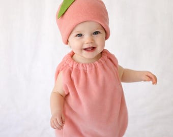 Peach Baby Halloween Costume with Hat