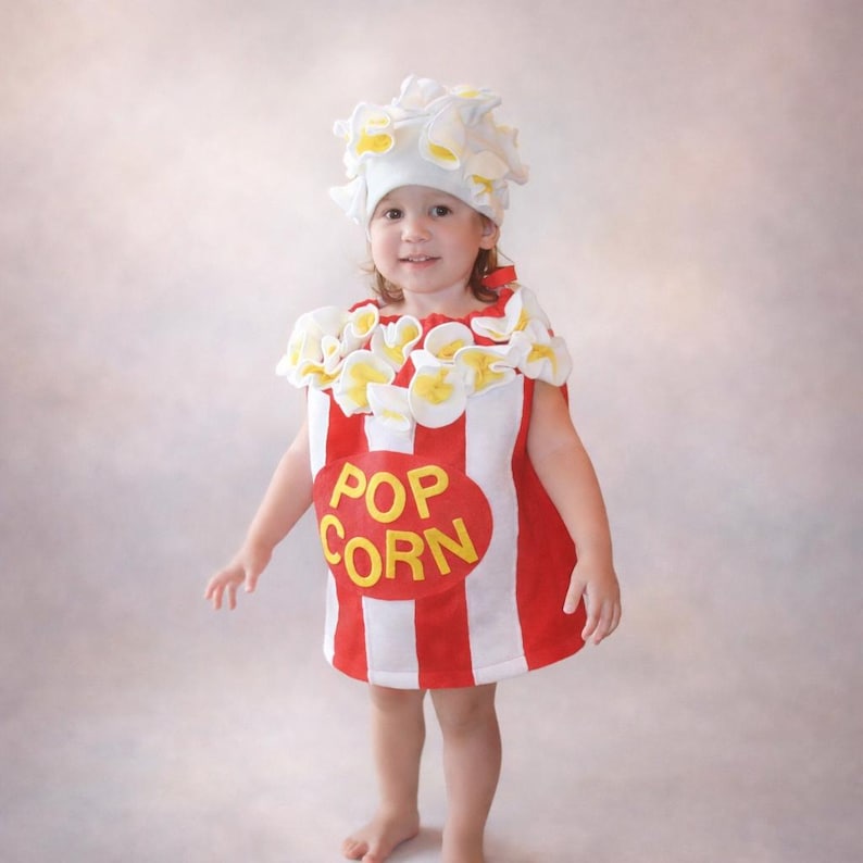 Baby Popcorn Costume | Sensory Friendly Felt Outfit with Fleece Hat image 6