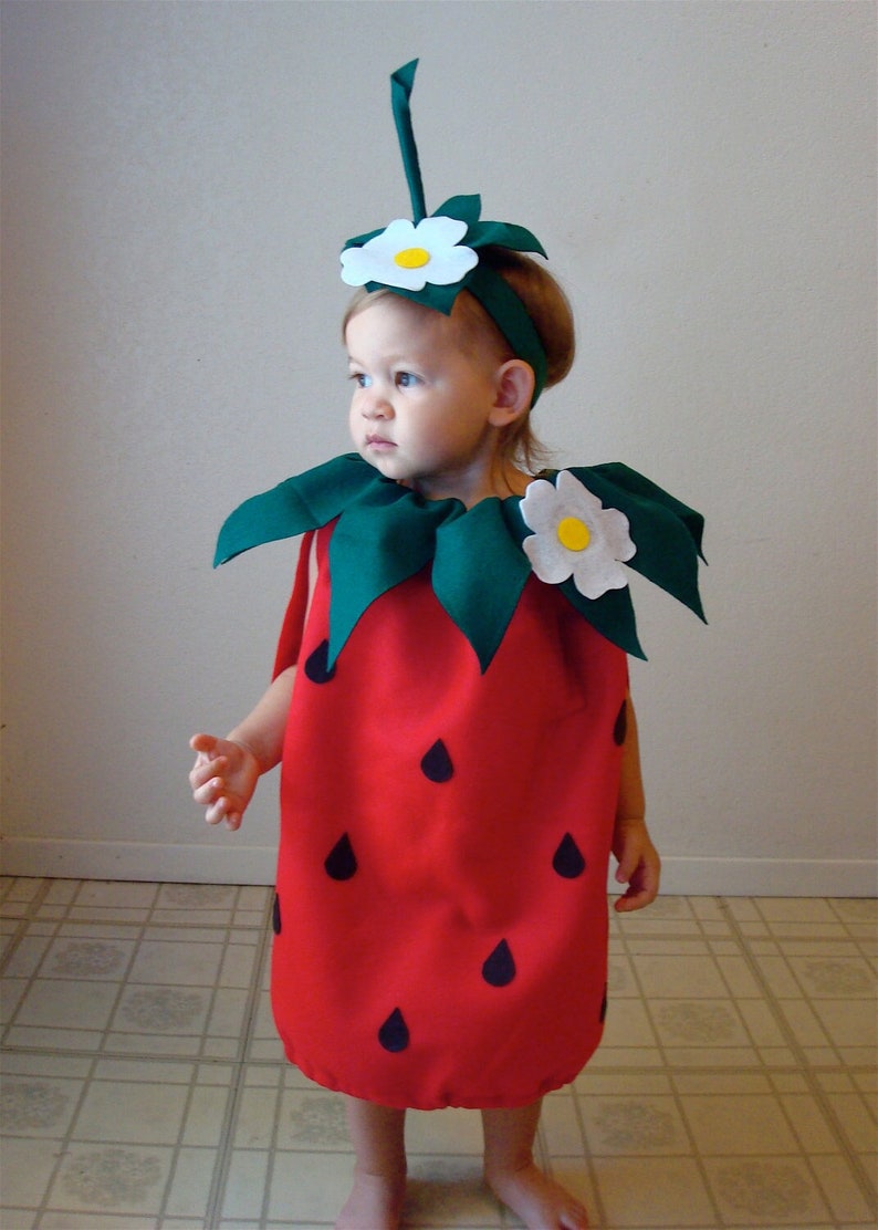 Strawberry Baby Costume for Baby Costume for Infant Strawberry Costume Halloween Baby Costume Toddler Family Costume image 1