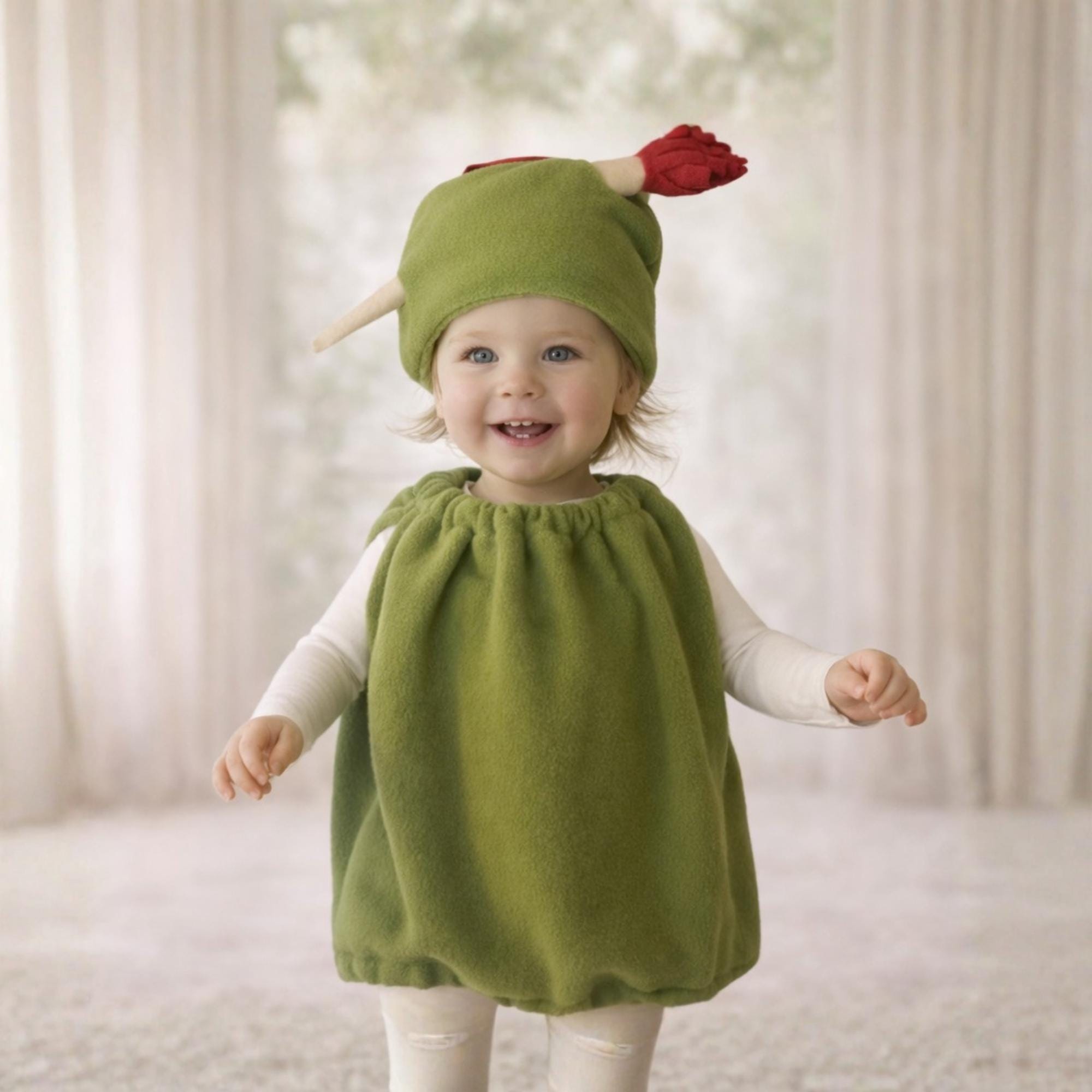 strapless open back dress Girls' Olive Green Heart Twirl Dress main image 1