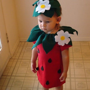 Baby DIY Strawberry Do It Yourself Baby Costume Halloween Costume Strawberry Costume image 6