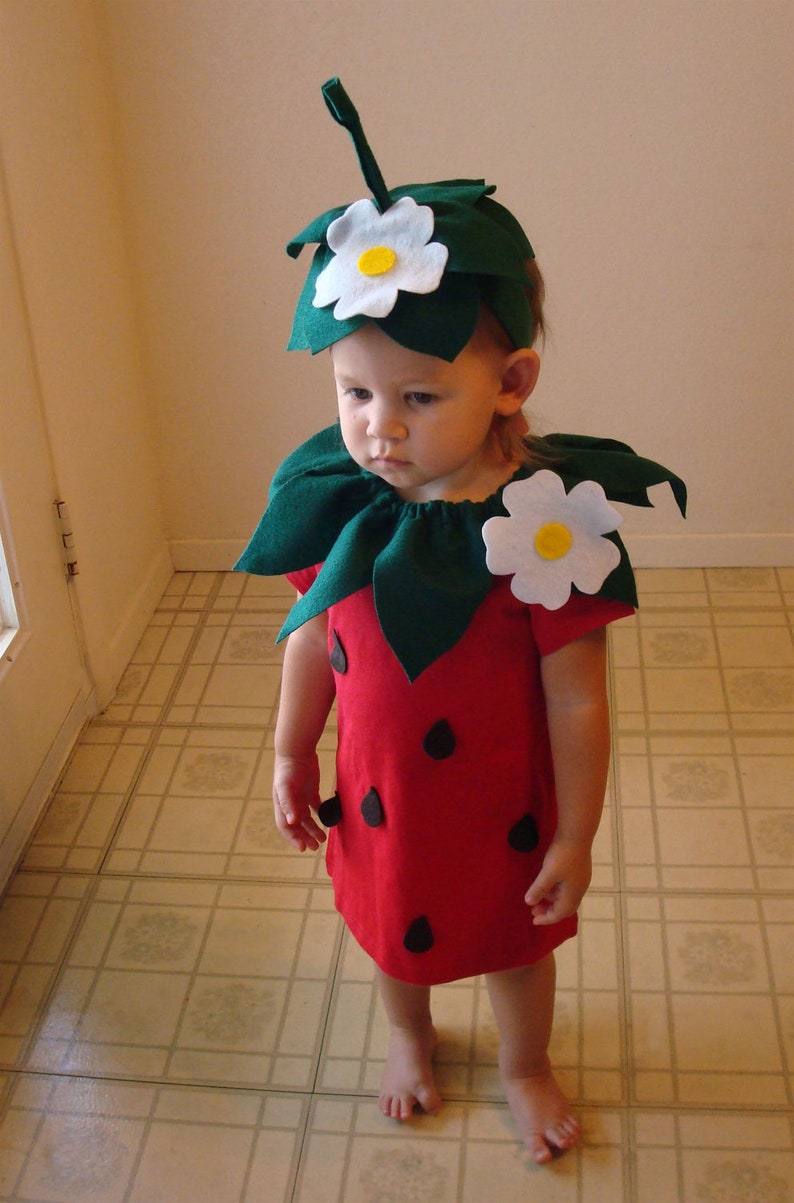 Baby DIY Strawberry Do It Yourself Baby Costume Halloween Costume Strawberry Costume image 6