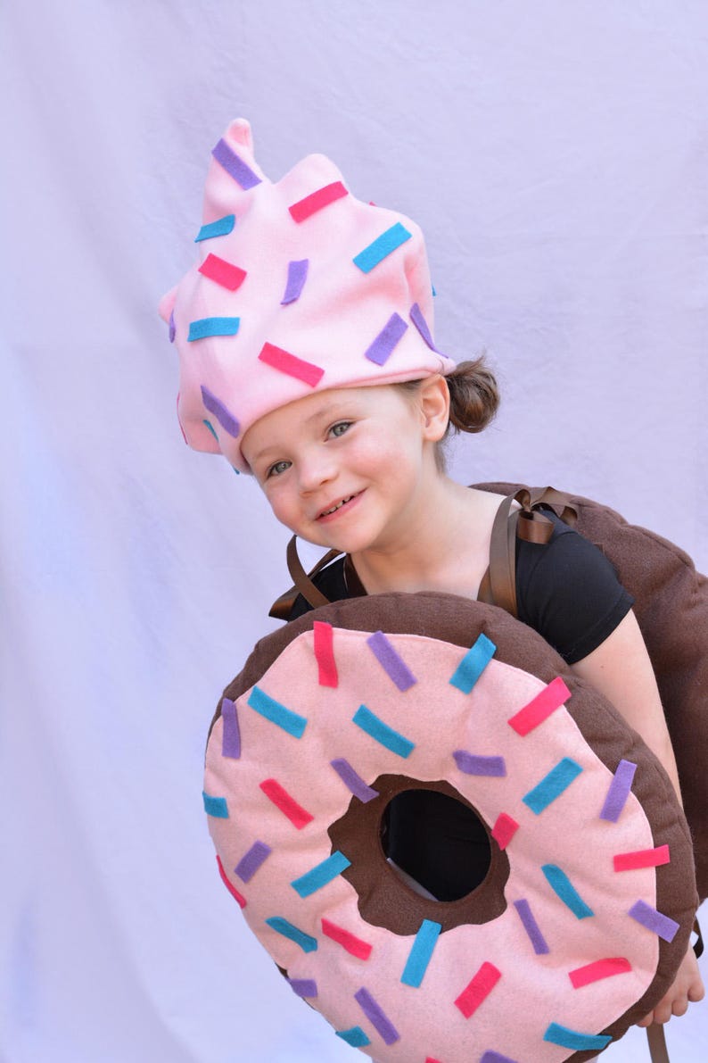Kids Doughnut Costume Donut Costume Icing Sprinkles Girls Costume Boys Costume Food Costume Breakfast Toddler Baby Infant Adult Teen Dunkin