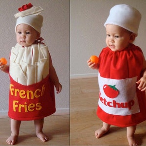 Baby Costume Ketchup Costume Halloween Costume Toddler Infant Newborn Costume Boy Costume Sibling Costume Fast Food Costume Condiment Funny image 7