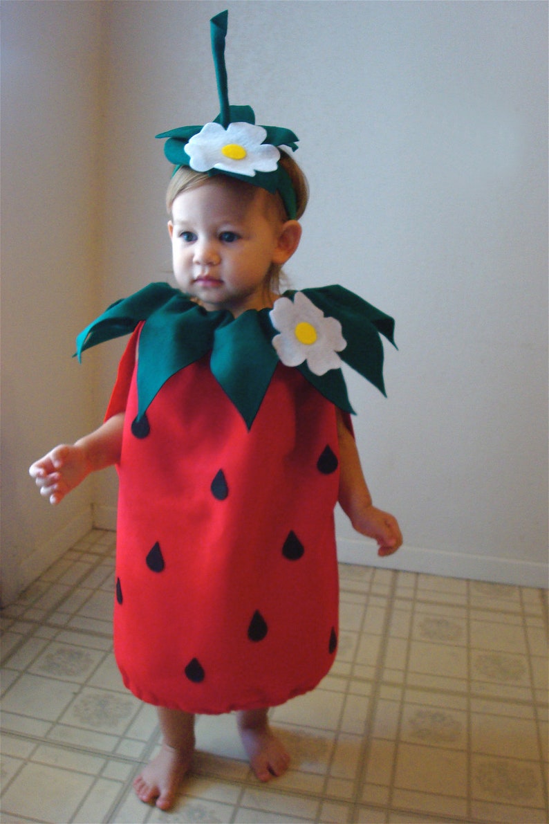 Strawberry Baby Costume for Baby Costume for Infant Strawberry Costume Halloween Baby Costume Toddler Family Costume image 6