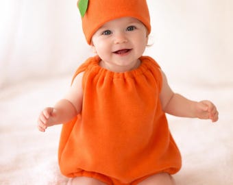Baby Orange Costume with Hat, Handmade Halloween Cosplay