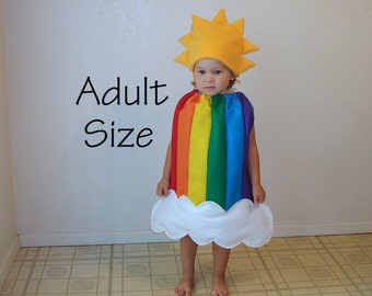 Regenbogen-Kostüm für Erwachsene, Sonnenschein-Wolken, Halloween-Kostüm, Teenager-Foto-Requisite, Karneval, Karneval, Purim