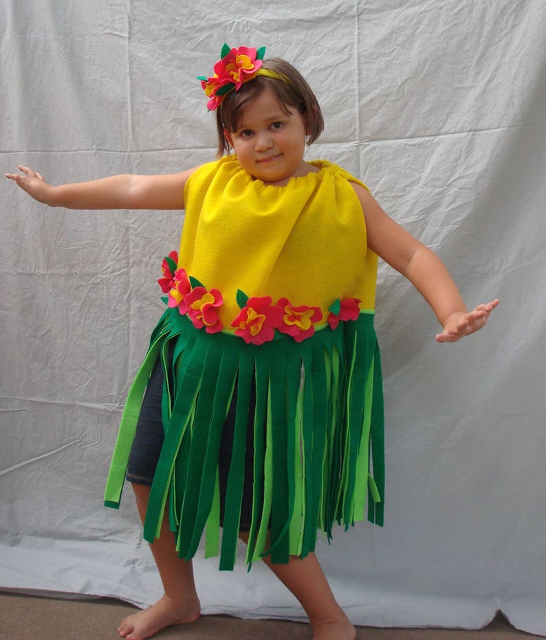 Baby Costume Hula Girl Costume Hawaii Hawaian Girls Costume Etsy
