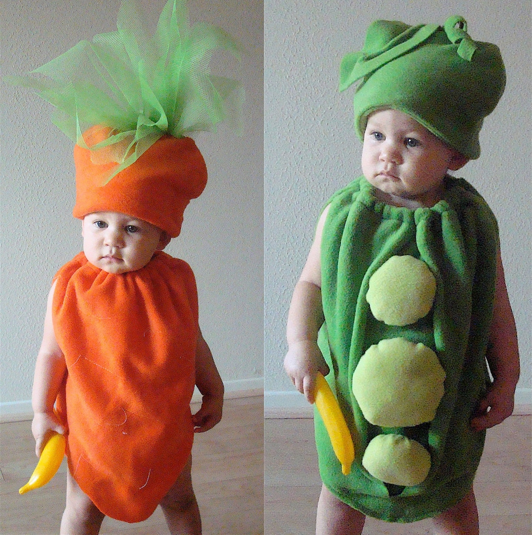 Twin Baby Costumes Peas and Carrots Costumes Infant Toddler Child Costume  Baby Boy Costume Toddler Girl Costume Food Costume Vegetables Pod 