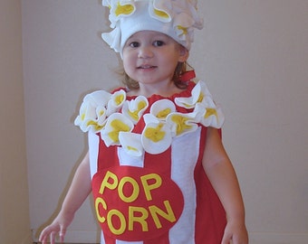 Kids Popcorn Costume Halloween Costume for Children and Adults Family Food Costumes for Purim Halloween Carnival Cosplay Photo Prop Babies