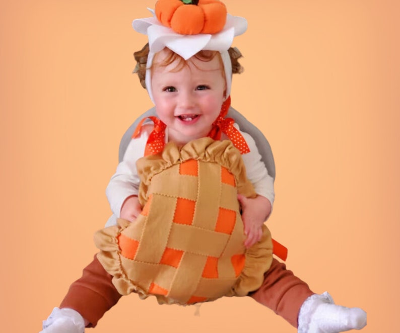 Baby Costume Pie Halloween Costume For Baby Girls Pumpkin Pie Costume Infant Family Food Costume Thanksgiving Pie Carnival Fancy Dress Purim image 2