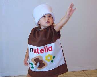 Déguisement pour enfants Nutella, déguisement d'halloween aux noisettes, accessoire photo, costume drôle, habillage, carnaval, karneval, pourim, déguisement