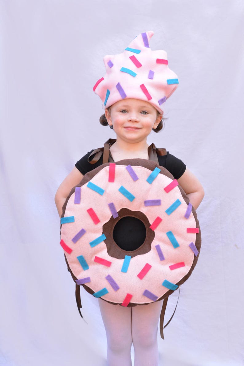 Kids Doughnut Costume Donut Costume Icing Sprinkles Girls Costume Boys Costume Food Costume Breakfast Toddler Baby Infant Adult Teen Dunkin
