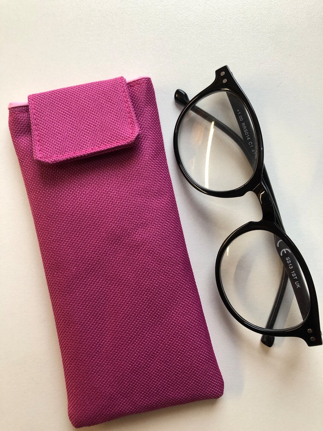 Pink Glass Case Glasses Case, Pink Glasses Case, Rose Reading Glasses Case, Bright ...