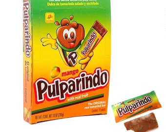 20 pc De La Rosa Pulparindo Caramelo de pulpa de mango mexicano picante y picante