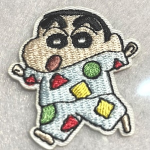 Crayon Shin-chan Embroidered Patch – Iron-on & Sticker Type – Cute Japanese Anime Badge