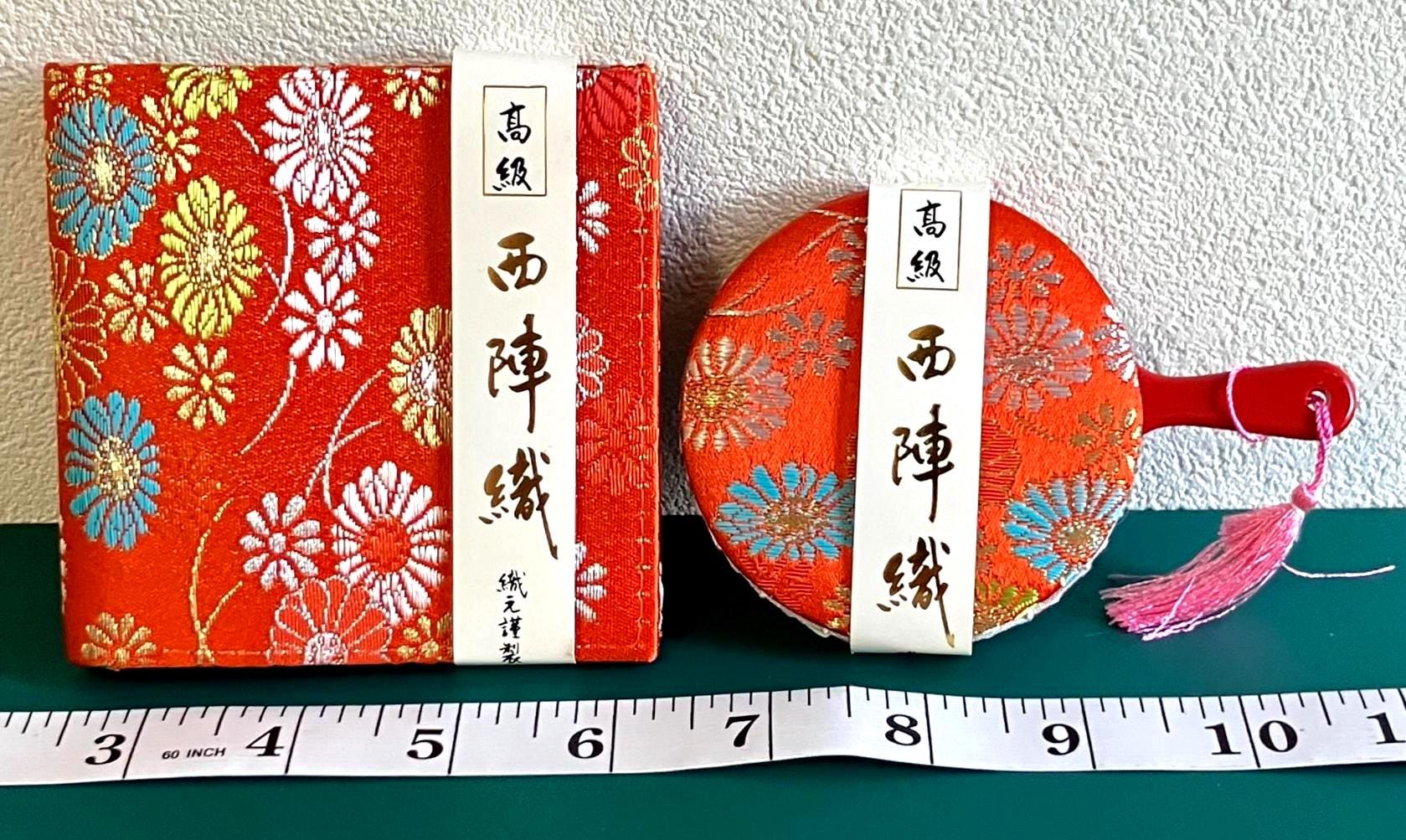 Japanese Nishijin Ori Wallet and Mirror Set – Luxury Kimono Fabric