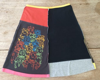 Upcycled T-Skirt | Size MEDIUM (6/8) | Cotton Jersey T-shirt Skirt | A-Line | 100% Cotton | Sustainable Clothing | Handmade in Maine | USA