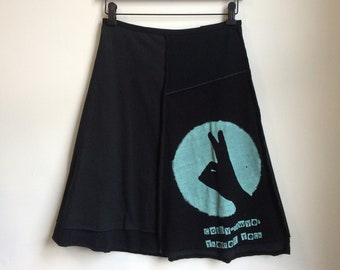 Handmade T-Skirt | Size SMALL (4/6) | Cotton Jersey Skirt | 100% Cotton | Upcycled | OOAK Sustainable Clothing | Handmade in Maine | USA