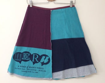 Cotton Jersey T-Shirt Skirt | Size MEDIUM (6/8) | Upcycled T-Skirt | OOAK Sustainable Clothing | 100% Cotton | Handmade in Maine | USA