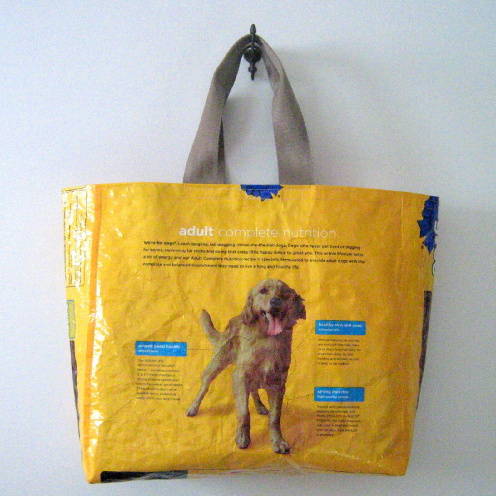 Recycled Dog Food Bag Tote Golden Retriever Etsy