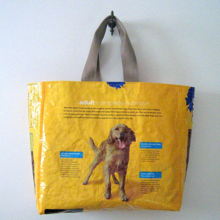 Recycled Dog Food Bag Tote Golden Retriever Etsy