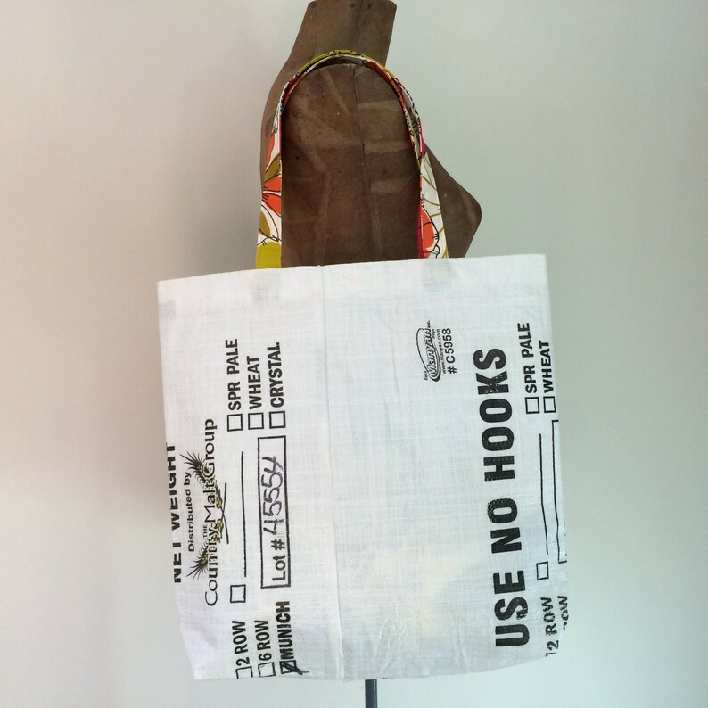 Recycled Beer Maker Gift Upcycled Grain Bag Tote Tote Bag Beer Lover Gift Handmade Eco-Friendly Shopping Bag Made in Maine