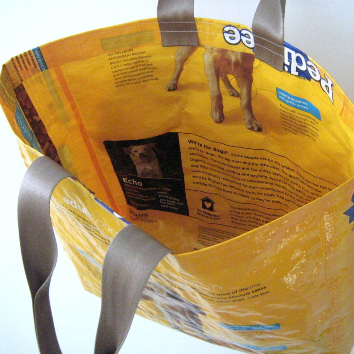 Recycled Dog Food Bag Tote Golden Retriever Etsy