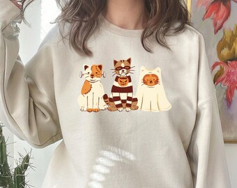 Halloween Cat Sweatshirt, Fall Sweatshirt, Halloween Black Cat, Boo Sweatshirt, Teacher Halloween, Halloween Crewneck, Spooky Season, Ghost