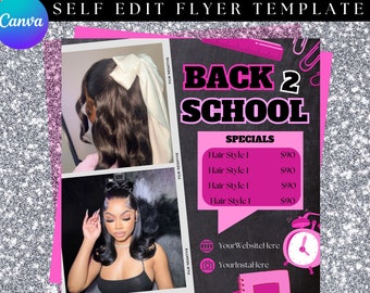 Back To School Bookings, Back To School Sale Flyer, Back 2 School, Wig Install Flyer, Hair Flyer, Makeup Flyer, Braids Flyer, Booking Flyer