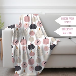 Boho Halloween Pumpkin Blanket, Groovy Halloween, Retro Fall Bedding Decor, Cozy Couch Throw, Baby First Halloween, Spooky Pet Blanket, Dorm