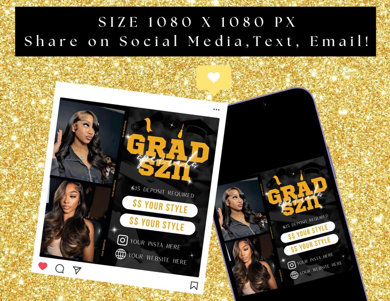 School Graduation Bookings, Graduation Flyer, Senior 2025 Grad, Wig Install, Hair Flyer, Makeup Flyer, Braids Flyer, Grad Booking Flyer image 7